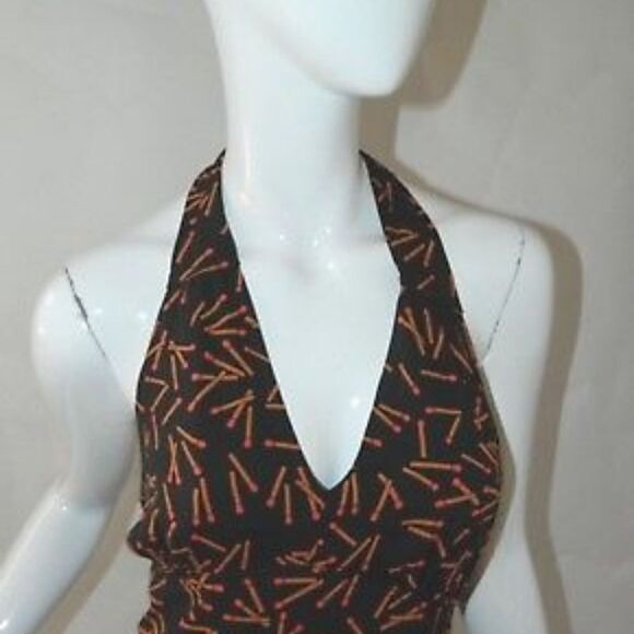 Viva Vena Halter Dress Matchsticks Mid-Calf Size 6 - Picture 3 of 8